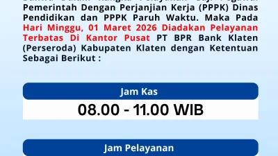 Pengumuman kantor buka seperti biasa pada tanggal 01/03/2026